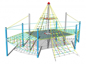 Šplhací lanový prvek na dětské hřiště lanová loď.jpg.